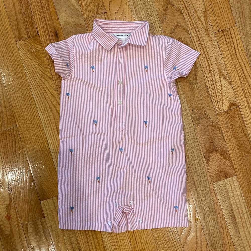 Janie and Jack Seersucker Onesie - 12-18M NWOT
